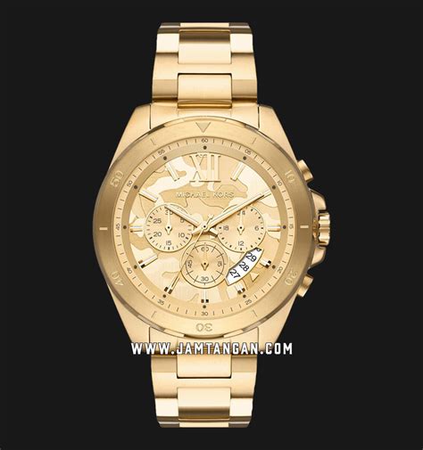 michael kors brecken chronograph gold|Michael Kors gold chronograph watch.